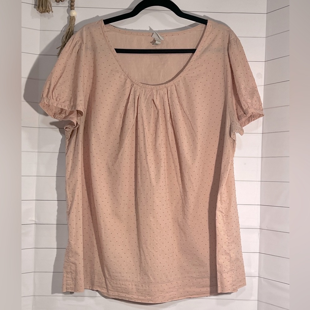Merona 20/22 Mauve Swiss dot blouse